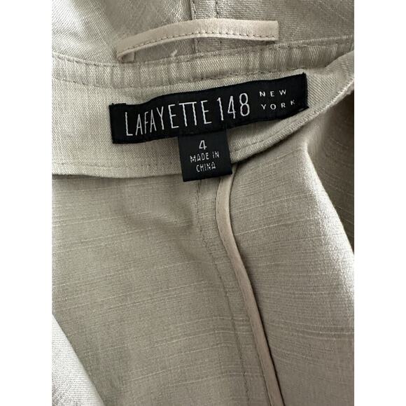 Lafayette 148 NY Khaki Textured Canvas Blazer Size 4 - Picture 8 of 8